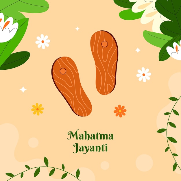 Flat indian mahatma celebration illustration