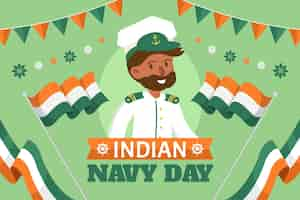 Free vector flat indian navy day background