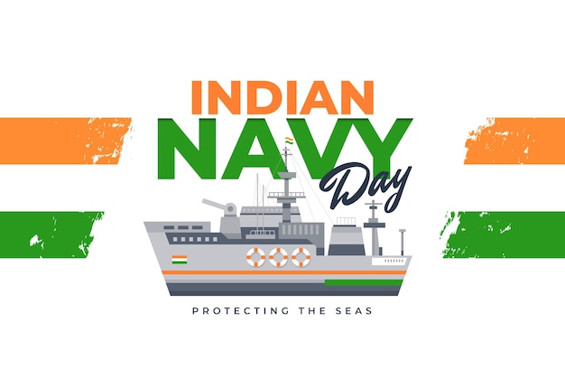 Flat indian navy day background