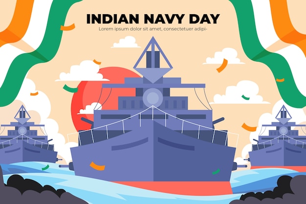 Flat indian navy day background