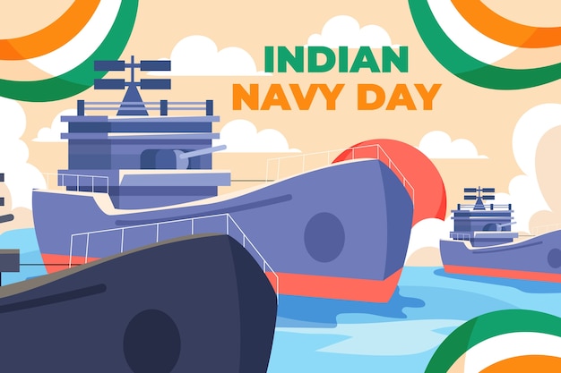 Flat indian navy day background