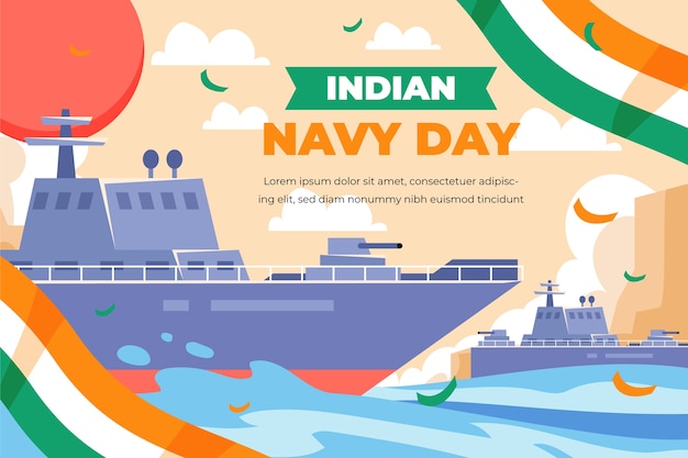 Flat indian navy day background