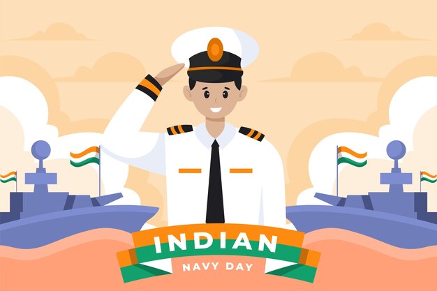 Flat indian navy day background