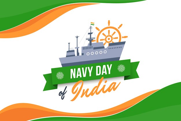 Flat indian navy day background