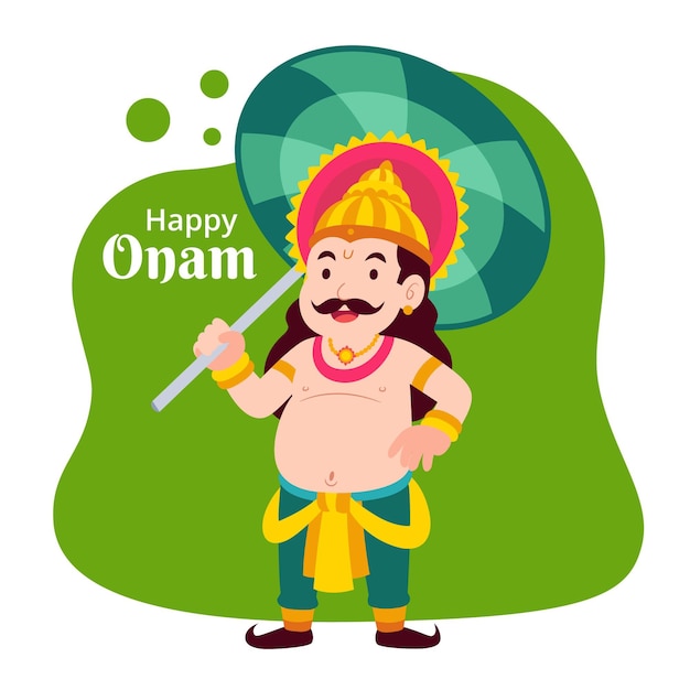 Flat indian onam illustration