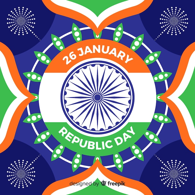 Free vector flat indian republic day background