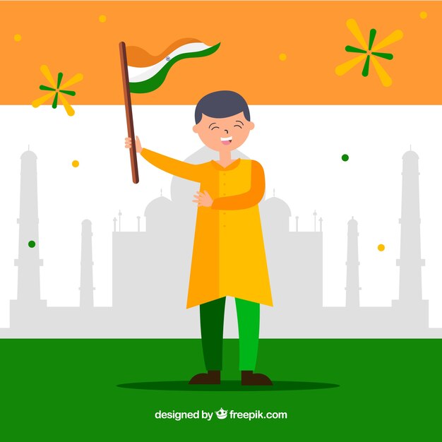 Flat indian republic day background