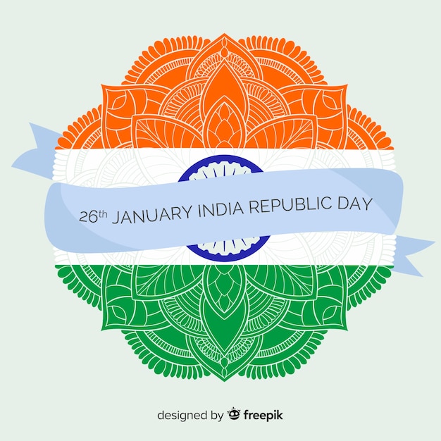 Free vector flat indian republic day background