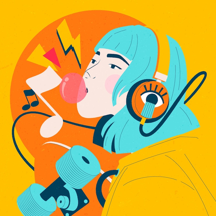 Free Vector flat indie music and dance illustration