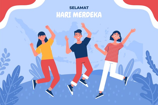 flat indonesia independence day background