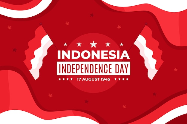 Flat indonesia independence day background