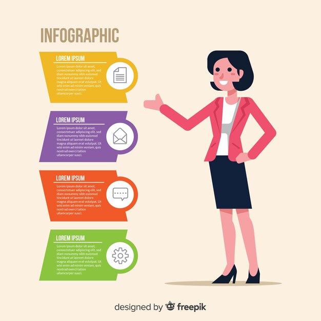 flat infographic design template