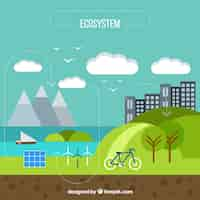 Free vector flat infographic ecosystem concept