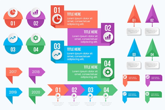 Free vector flat infographic element assortment