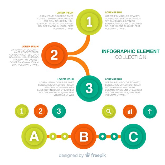 플랫 infographic 요소 컬렉션