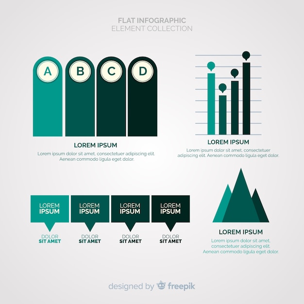 Free vector flat infographic element collection