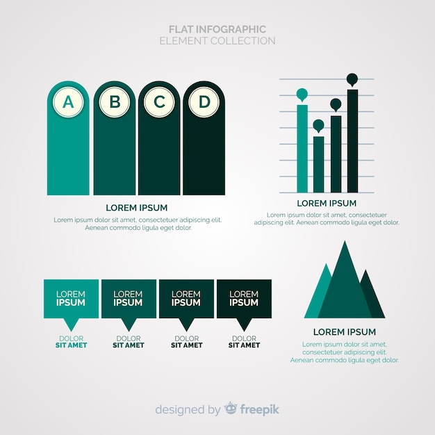 무료 벡터 플랫 infographic 요소 컬렉션