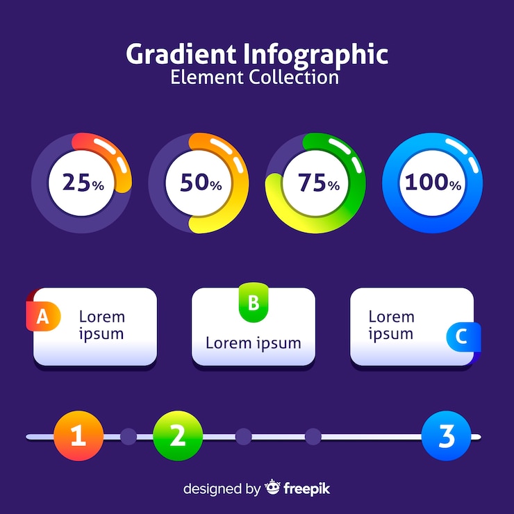 Free Vector flat infographic element collection