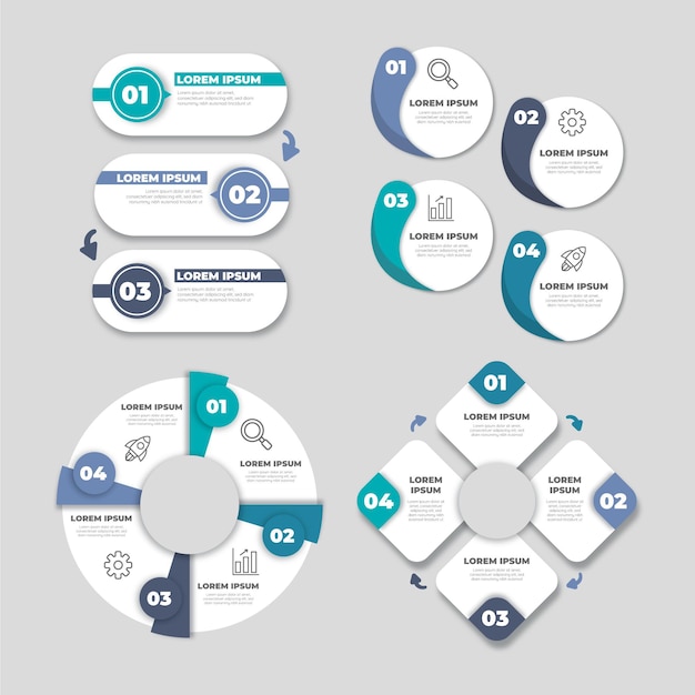 플랫 infographic 요소 컬렉션