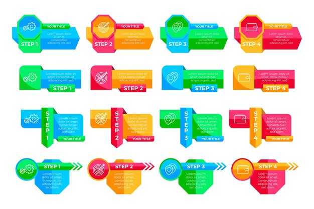 Vettore gratuito collezione di elementi infografici piatti