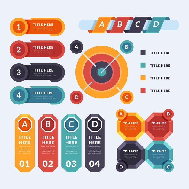 Collezione di elementi infografici piatti