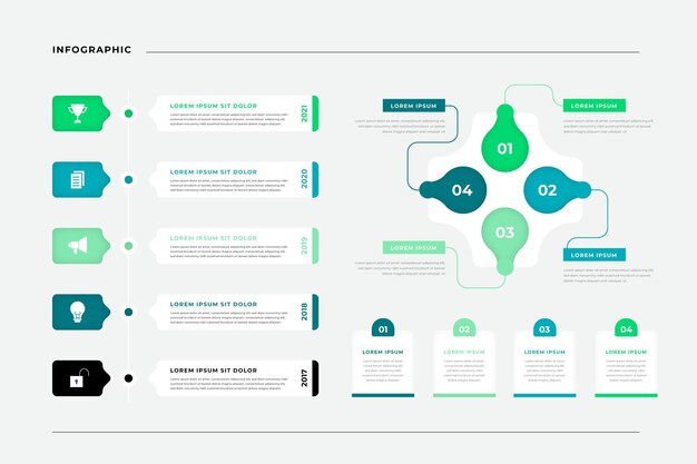 Flat infographic element collection