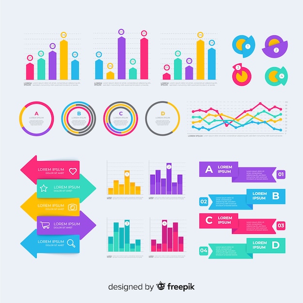 Collezione di elementi infographic piatta