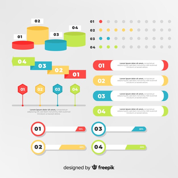 Плоский инфографики элемент пакета