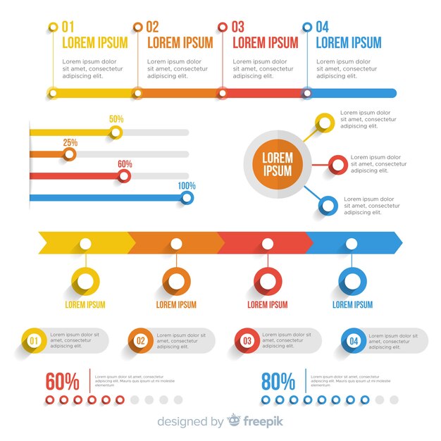 Flat infographic elements collection