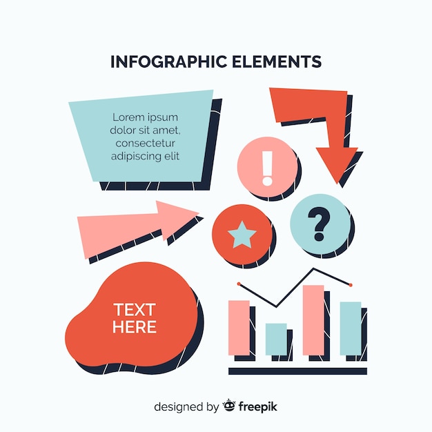 Vettore gratuito raccolta di elementi di infografica piatta