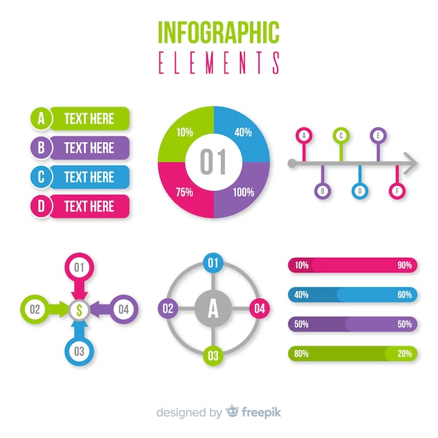 Flat infographic elements collection