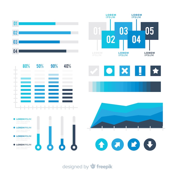 Free Vector flat infographic elements collection