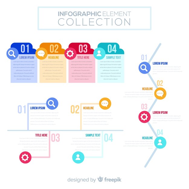 Flat infographic elements collection