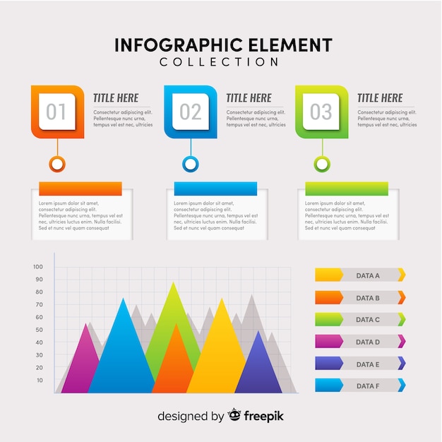 Vettore gratuito raccolta di elementi di infografica piatta