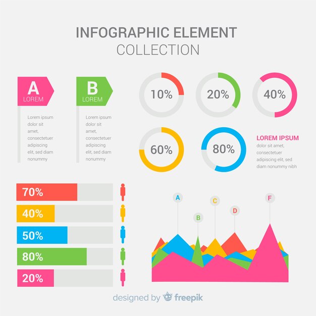 Flat infographic elements collection