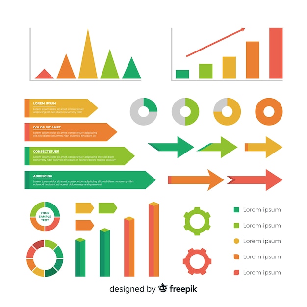 플랫 infographic 요소 컬렉션
