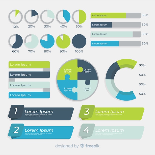 플랫 infographic 요소 컬렉션