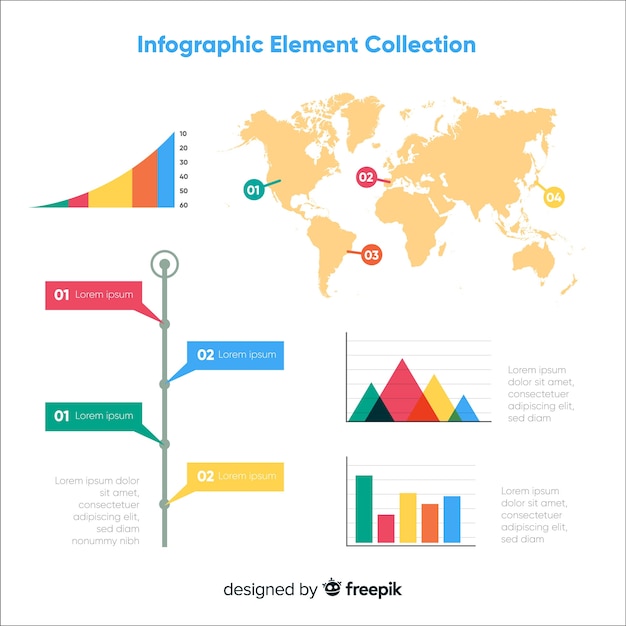 플랫 infographic 요소 컬렉션