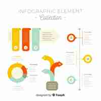 Free vector flat infographic elements collection