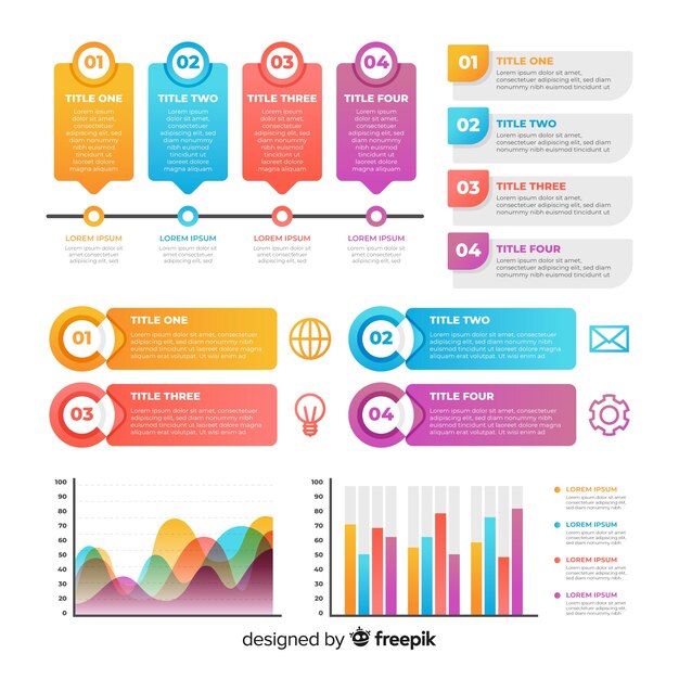 플랫 infographic 요소 컬렉션