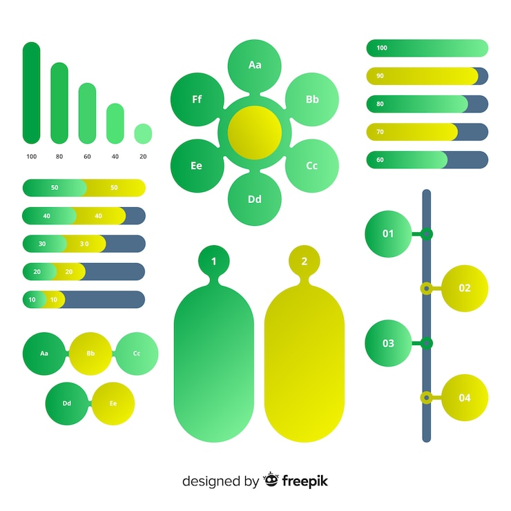 Free Vector flat infographic elements collection