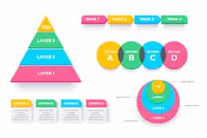 Бесплатное векторное изображение Коллекция плоских инфографических элементов