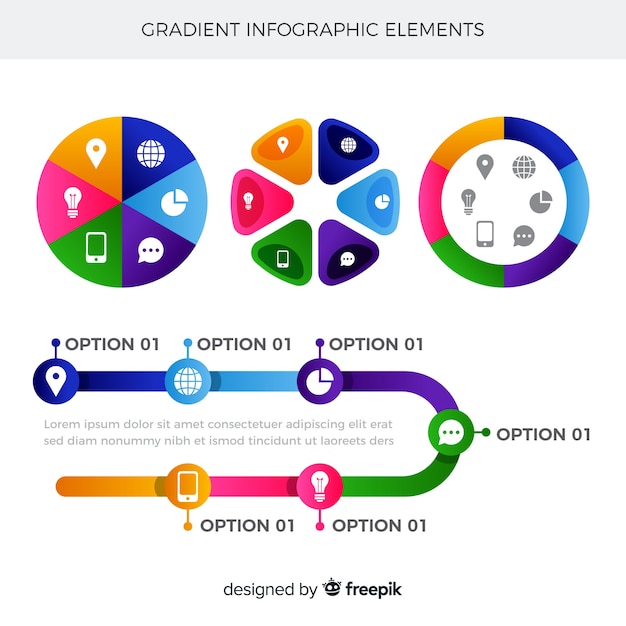 Free vector flat infographic elements with stats collection