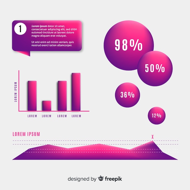 통계 수집 플랫 infographic 요소