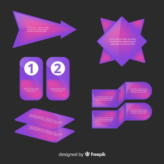 Free vector flat infographic elements with stats collection