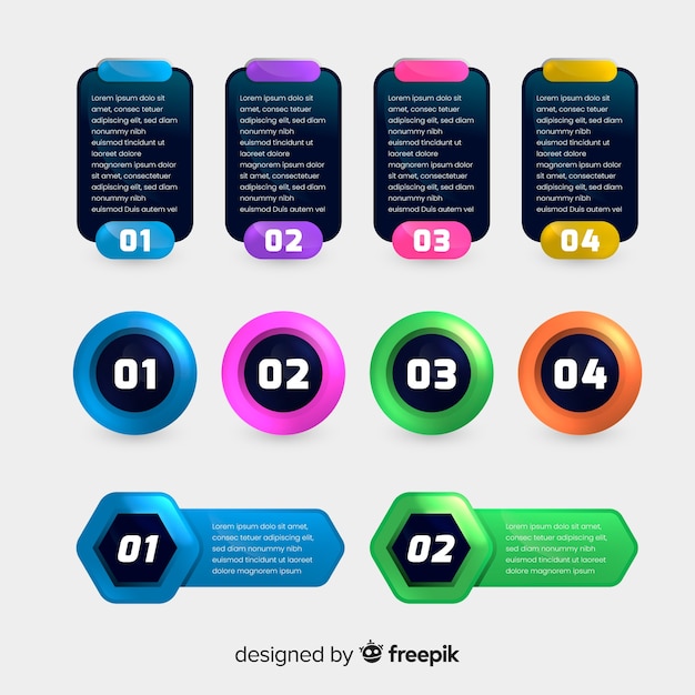 Free vector flat infographic elements with stats collection