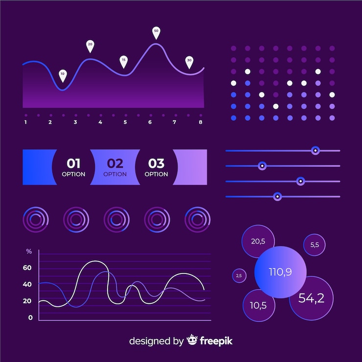 Free Vector flat infographic elements with stats collection