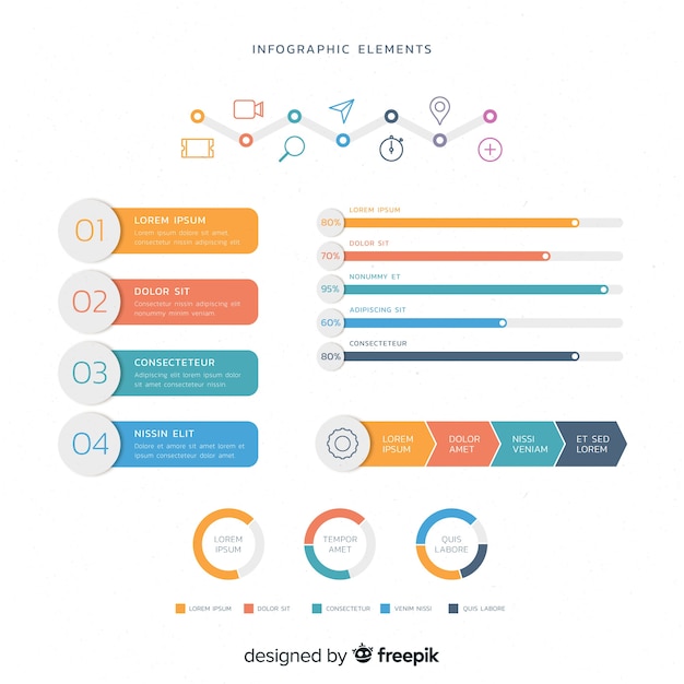 Free vector flat infographic elements