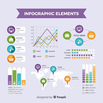 Elementi infographic piatte