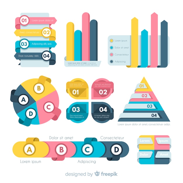 Flat infographic elements